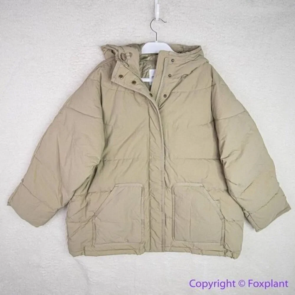 NEW Madewell Holland Quilted Puffer Parka in‎ faded military green, 1X - Picture 3 of 16
